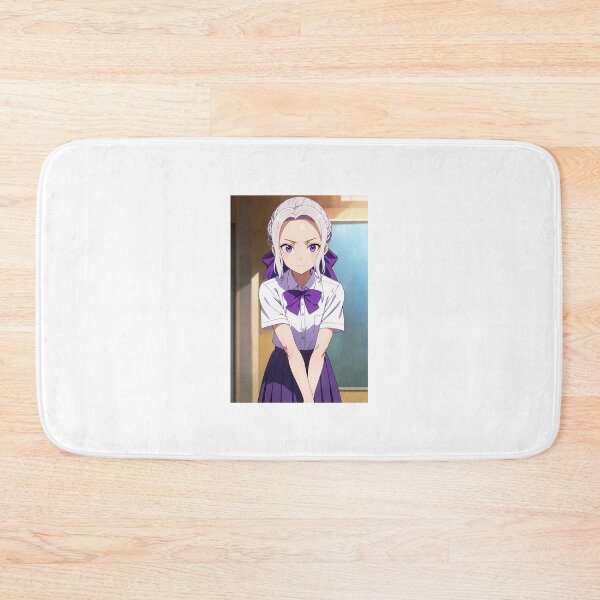 Item preview, Shino Kiryuu Girlfriend Girlfriend Anime Art | School Uniform Purple Bow Braids designed and sold by iloveanimechibi.