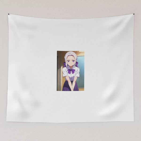 Item preview, Shino Kiryuu Girlfriend Girlfriend Anime Art | School Uniform Purple Bow Braids designed and sold by iloveanimechibi.