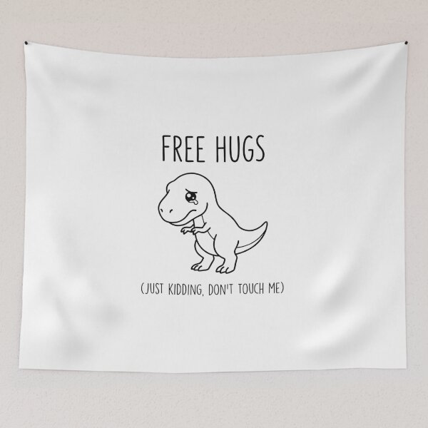 Item preview, Free Hugs Just Kidding T-Rex Funny Introvert designed and sold by BKPrintDesing.