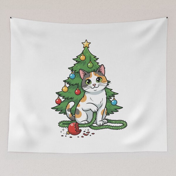 Item preview, Mischievous Cat Christmas Ornament T-Shirt - Funny Guilty But Proud Kitten Holiday Tee designed and sold by ZyxDes.