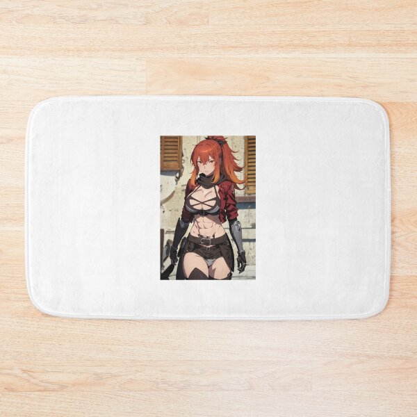 Item preview, Surena Lysandra Anime Art | Red Hair Black Crop Top Abs Warrior Aesthetic designed and sold by iloveanimechibi.