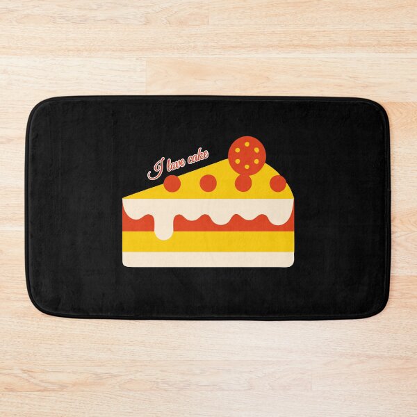 Item preview, I Love Cake" Retro Slice with Cream Icing and Topping designed and sold by Jirada.