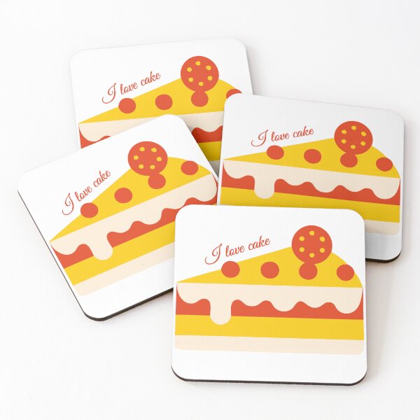 Item preview, I Love Cake" Retro Slice with Cream Icing and Topping designed and sold by Jirada.