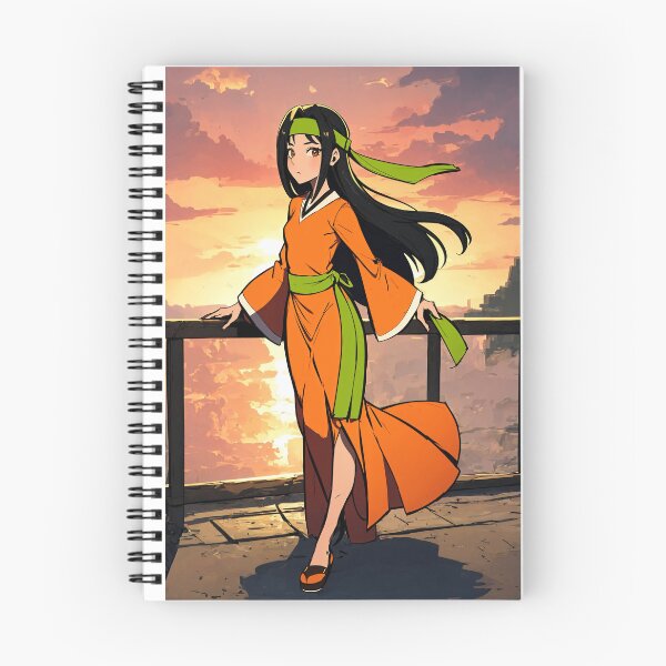 Item preview, Xochitl Ahuactzin Las Leyendas Saga Art | Orange Kimono Sunrise Aztec Aesthetic designed and sold by iloveanimechibi.