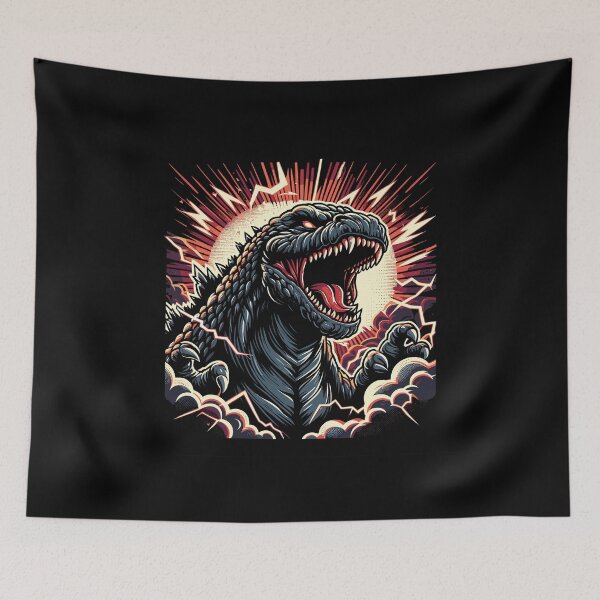 Item preview, Raging Monster Head with Red and Yellow Energy Burst designed and sold by beast-net.