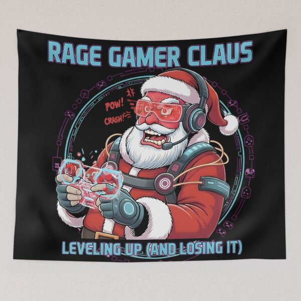 Item preview, Rage Gamer Santa – Funny Christmas Gaming Illustration designed and sold by SoulenCify.