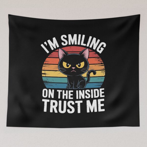 Item preview, I'm Smiling On The Inside Trust Me Cat designed and sold by BubblePancake.