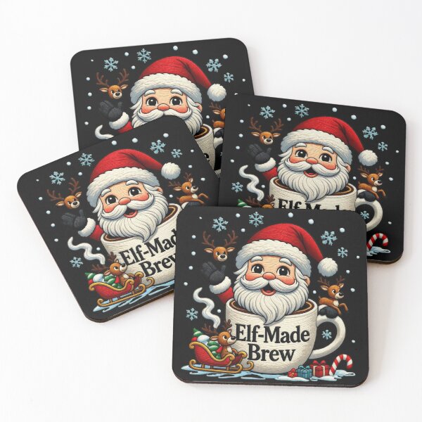 Item preview, Tiny Santa on Coffee Mug - Cute Chibi Christmas Faux Embroidery T-Shirt designed and sold by GeniePixel.