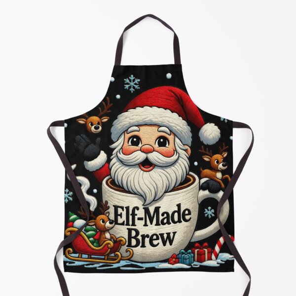 Item preview, Tiny Santa on Coffee Mug - Cute Chibi Christmas Faux Embroidery T-Shirt designed and sold by GeniePixel.