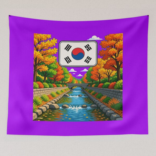 Item preview, Cheonggyecheon Winter Lights – 3D Comic Snowy Night Scene, designed and sold by PaintMeWorld.
