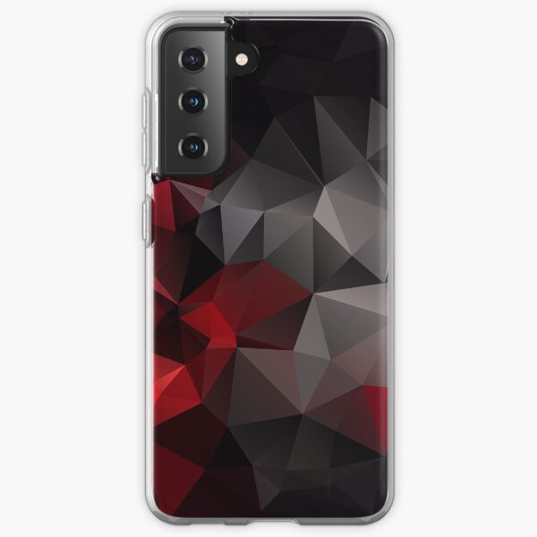Abstract background of triangles polygon wallpaper in black red colors 2 Samsung Galaxy Soft Case