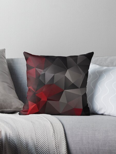 Item preview, Abstract background of triangles polygon wallpaper in black red colors 2 designed and sold by fuzzyfox.