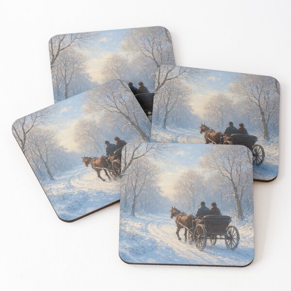 Item preview, Horse-drawn carriage in winter designed and sold by Sigtrix.