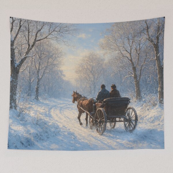 Item preview, Horse-drawn carriage in winter designed and sold by Sigtrix.