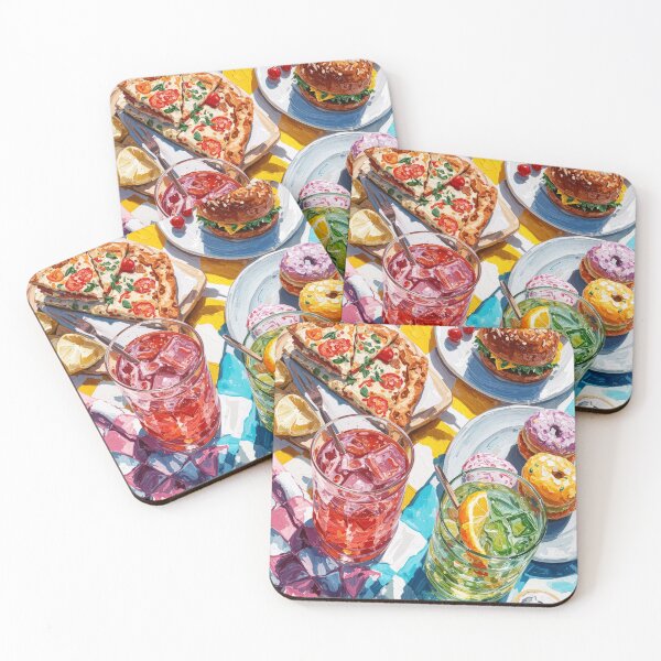 Item preview, Vibrant Summer Picnic – Colorful Food Art with Burgers, Pizza & Lemon Drinks designed and sold by Grafititee.