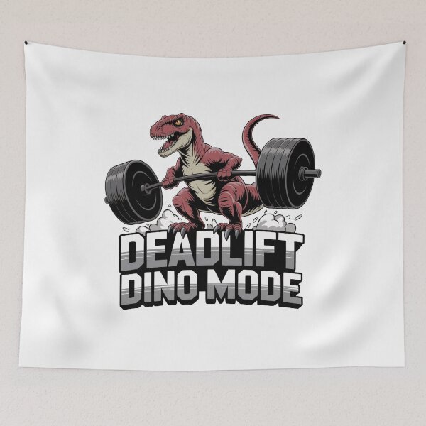 Item preview, Deadlift Dino Mode Powerlifting Funny Dinosaur Gym Shirt designed and sold by WSPrintCrafter.