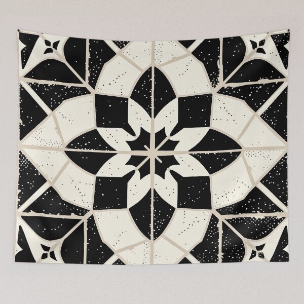 Item preview, Vintage Black Portuguese Azulejo Floral Tile designed and sold by vivaportugalstore.