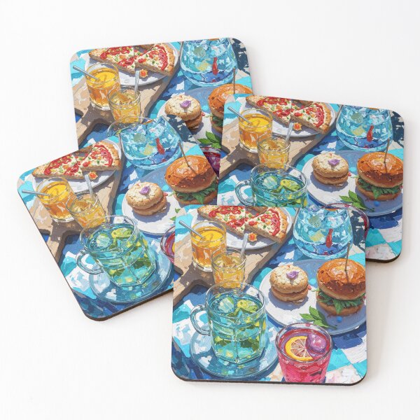 Item preview, Vibrant Summer Picnic – Colorful Food Art with Burgers, Pizza & Lemon Drinks designed and sold by Grafititee.