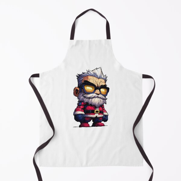 Item preview, Futuristic chibi Santa warrior mascot wearing armored red suit with glowing glasses and rugged stylized details in bold comic illustration designed and sold by Mimoshi ⭐⭐⭐⭐⭐.
