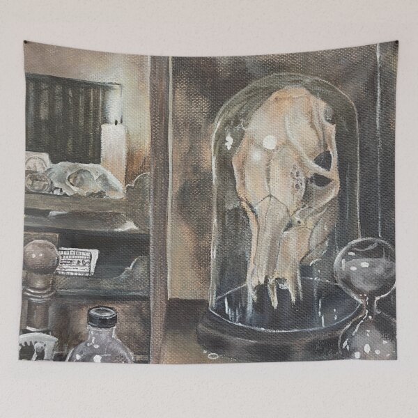 Item preview, curiosity cabinet acrylic painting designed and sold by June Clancy.