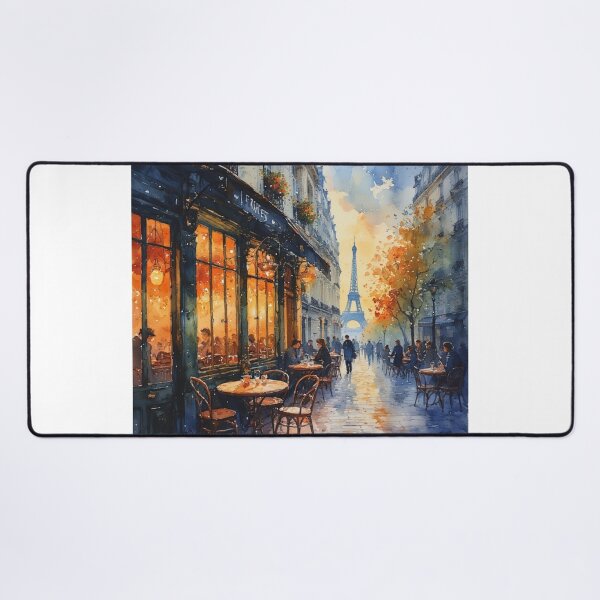Item preview, Vintage Paris Café Watercolor Art - French Street Scene Wall Decor designed and sold by DreamyArtStudio70.