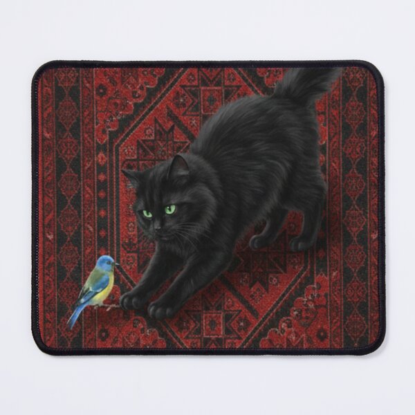 Item preview, Black Cat on Moroccan Rug | Ethnic Gothic Art designed and sold by designwiss.