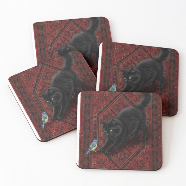 Item preview, Black Cat on Moroccan Rug | Ethnic Gothic Art designed and sold by designwiss.
