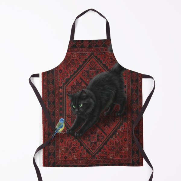 Artikelvorschau, Schwarze Katze auf marokkanischem Teppich | Ethnische Gothic-Kunst entworfen und verkauft von designwiss.