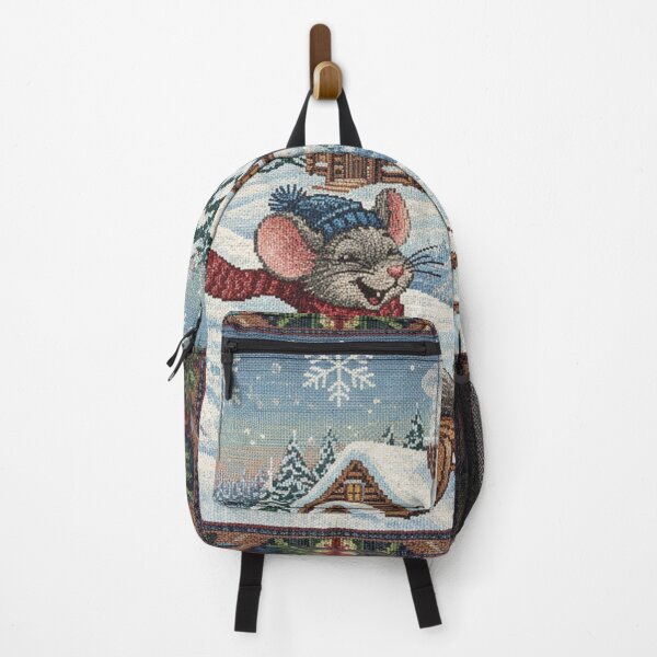Item preview, woven image, mouse riding a sled designed and sold by Mauswohn.