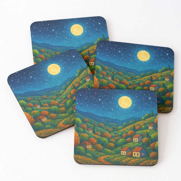 Item preview, Starry night over colorful hills designed and sold by Sigtrix.