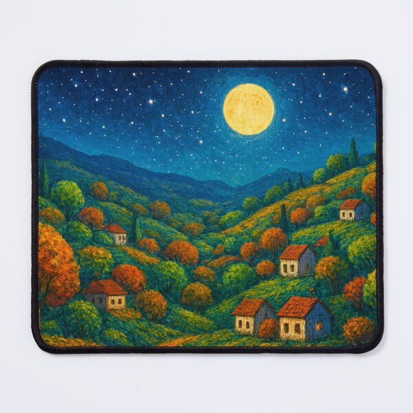 Item preview, Starry night over colorful hills designed and sold by Sigtrix.