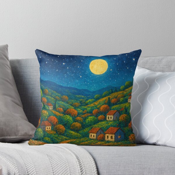Item preview, Starry night over colorful hills designed and sold by Sigtrix.