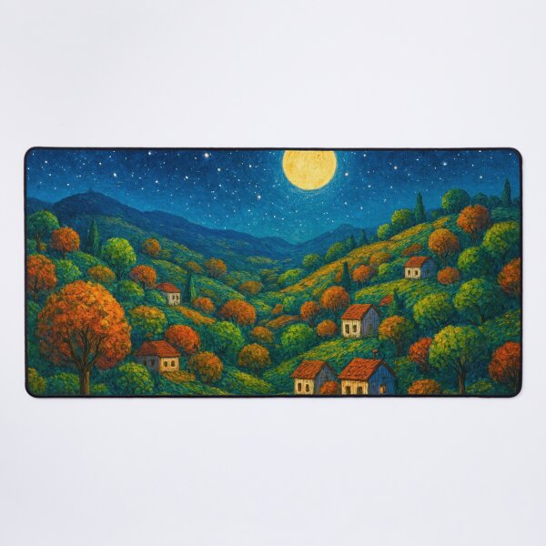 Item preview, Starry night over colorful hills designed and sold by Sigtrix.
