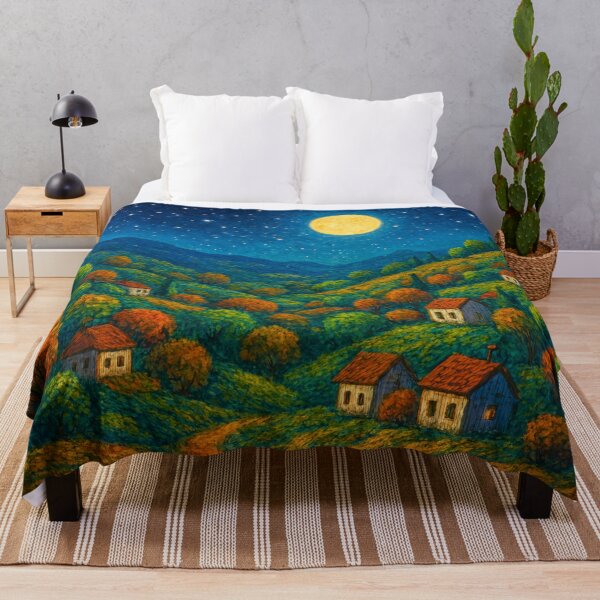 Item preview, Starry night over colorful hills designed and sold by Sigtrix.