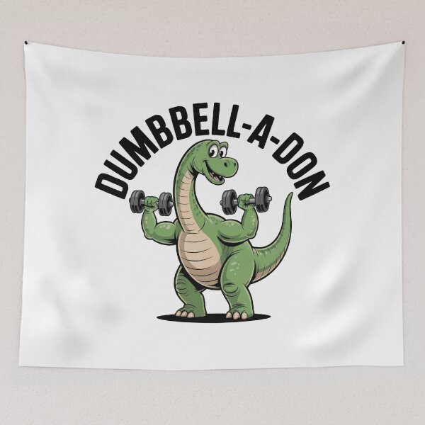 Item preview, Dumbbell-a-don Funny Dinosaur Gym Meme Shirt designed and sold by WSPrintCrafter.