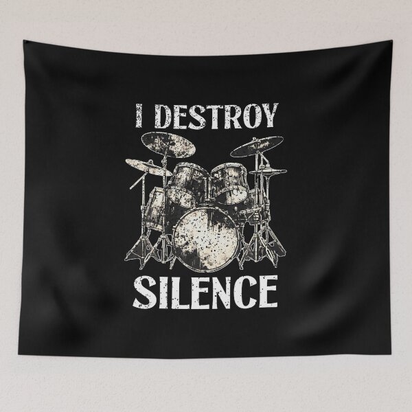 Item preview, Funny Drummer Saying I Destroy Silence Drum Set Drums designed and sold by MarianMartha.