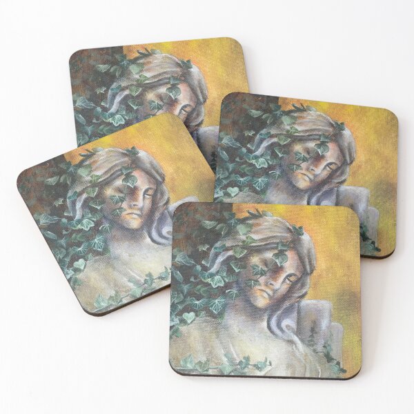 Item preview, statue covered in vines painting designed and sold by June Clancy.