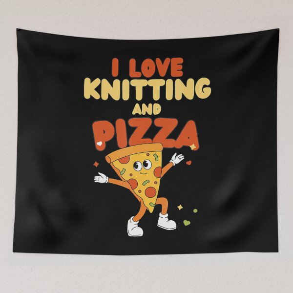 Item preview, I Love Knitting And Pizza Yarn Needles Wool Hobby designed and sold by OnaConnie.