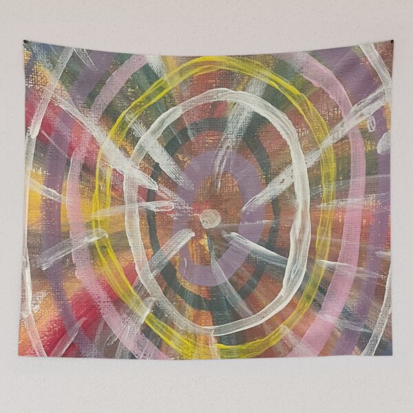 Item preview, rainbow acrylic swirl painting designed and sold by June Clancy.