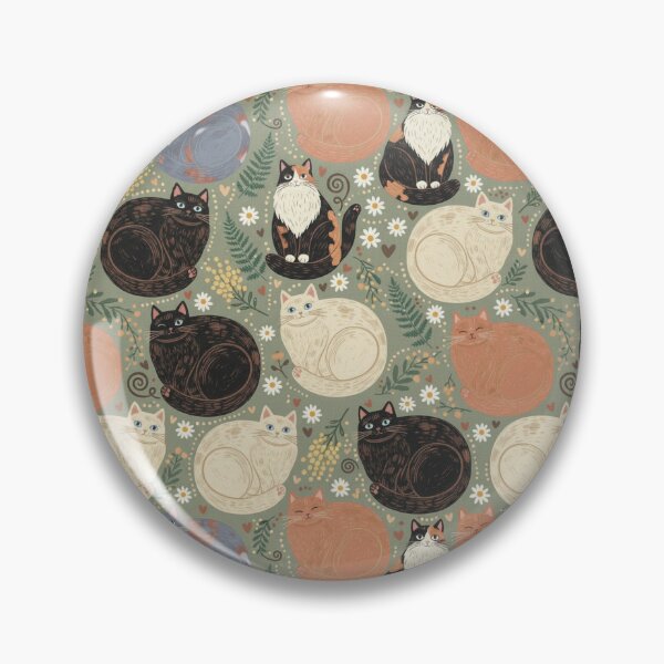 Item preview, Cosy Cat Pattern with Wattle & Ferns designed and sold by TroyTheTerrific.