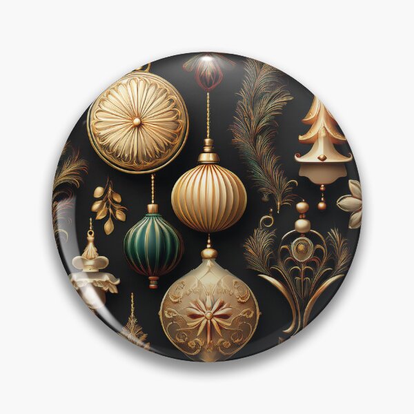 Item preview, Vintage christmas decorations on a black background designed and sold by Photopat.