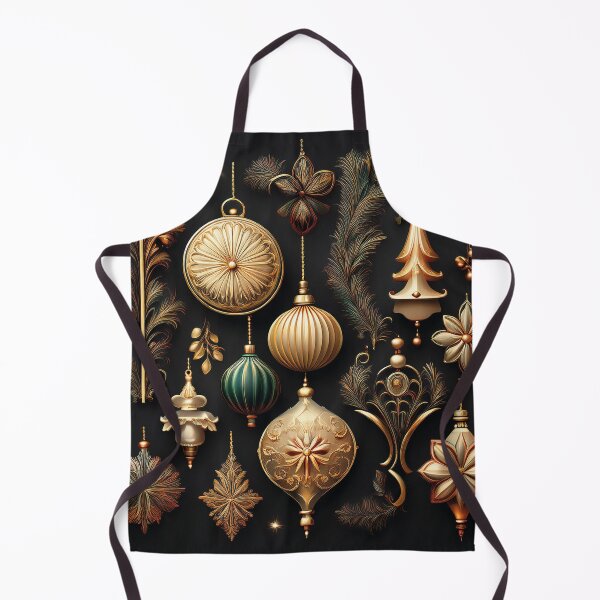 Item preview, Vintage christmas decorations on a black background designed and sold by Photopat.