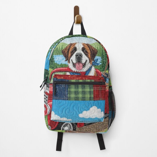 Item preview, Patchwork picture, St. Bernard driving a car designed and sold by Mauswohn.