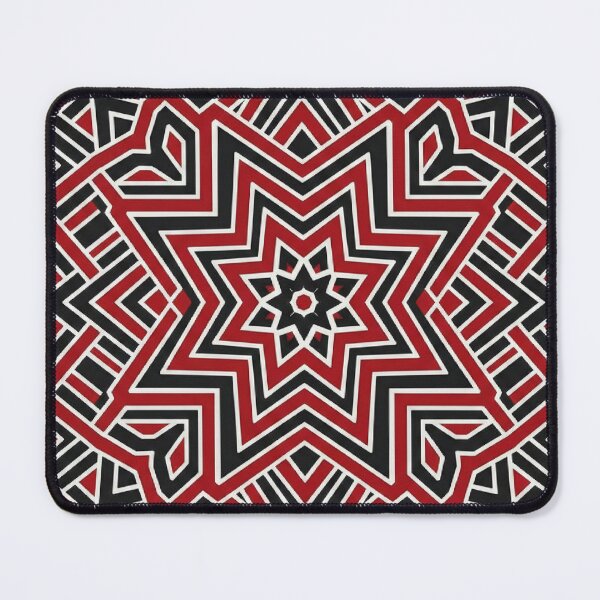 Item preview, Moroccan Zellige Pattern: Red, Black & White Geometric Star Design designed and sold by designwiss.
