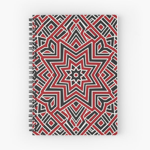 Item preview, Moroccan Zellige Pattern: Red, Black & White Geometric Star Design designed and sold by designwiss.