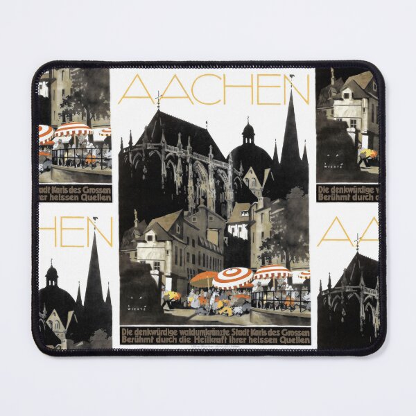 Item preview, Vintage Travel Poster | Aachen Germany Art | Wiertz Design | Aachen Cathedral Print | UNESCO Heritage & Spa Town Decor designed and sold by artofuniverse.