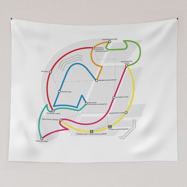 Item preview, Newark Subway Map – New Jersey Devils Hockey Logo Style designed and sold by Mavric Design.