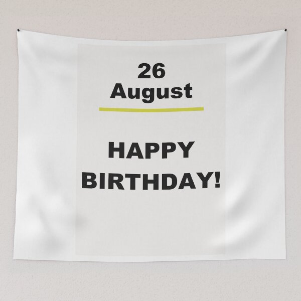 Item preview, Minimalist Happy Birthday Design — August 26 designed and sold by ariksworld.