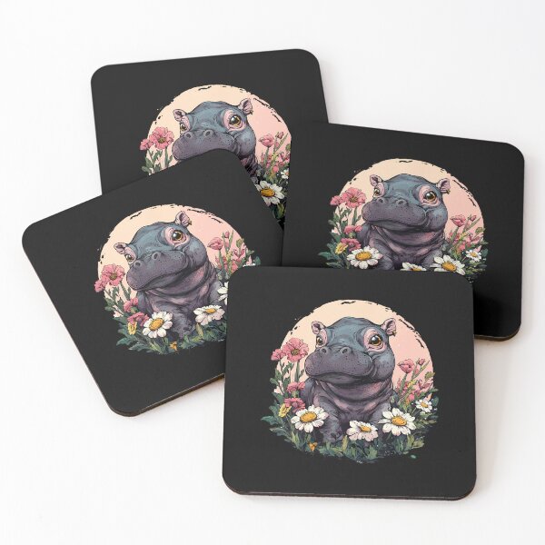 Item preview, Adorable Hippo In Flower Garden Cute Scene designed and sold by CharlotteSandra.