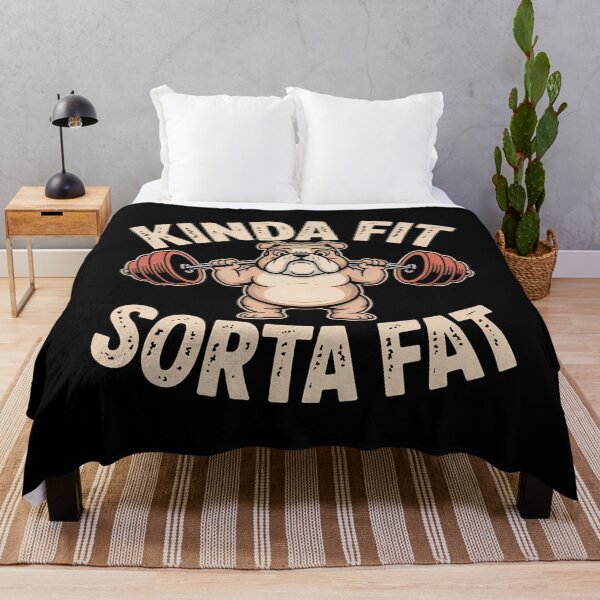 Item preview, Kinda Fit Sorta Fat Funny Gym Cute Bulldog Retro designed and sold by KristinTara.